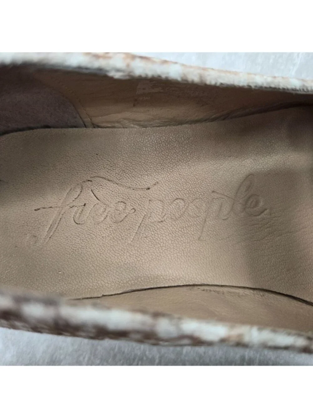 Free People Slip On‎ Shoes Size 6 Brown Velour Animal Print Preppy Loafers